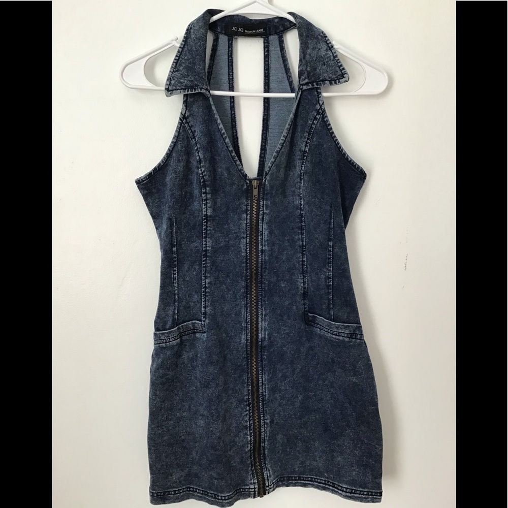 Mid thigh Cut Out Jean Dress